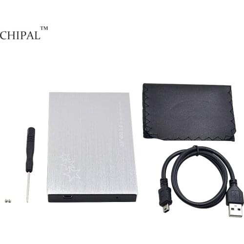 MJTEK Aluminum External Hard Disk Drive Enclosure 22Pin SATA To USB 2.0 2.5" HDD Case Adapter for 2.5 Inch SSD HDD