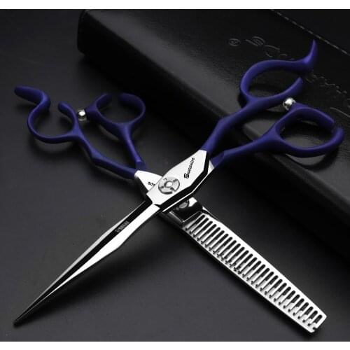6 inch 9cr13 purple handle professional hairdressing cutting scissors set 440c japan steel thinning shears scissors makas