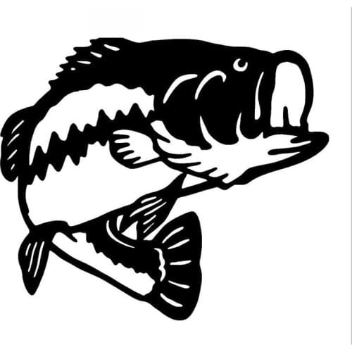 Perch Fishing Fun Sticker High Quality Car Window Decoration Personality Pvc Waterproof Decal Black/white, 17cm*15cm