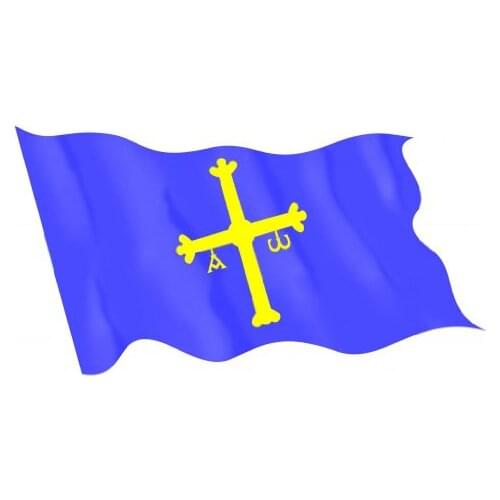 Printed vinyl sticker for car, wall, door, fridge, folder, etc. asturias flag