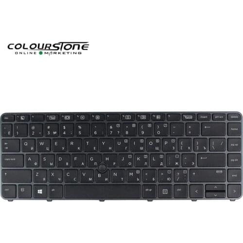 Russian Layout Laptop Keyboard For HP 840 G3 848 G3 745 G3 745 G4 840 G3 840 G4 Backlit Grey Frame With Fingerpoint