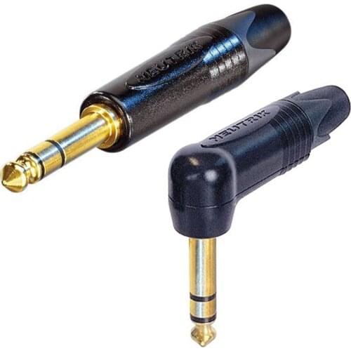 Switzerland NEUTRIK NP3X-B/NP3RX-B 3 pole right angle 1/4" 6.35mm 6.5 stereo sound gold-plated plug straight angle