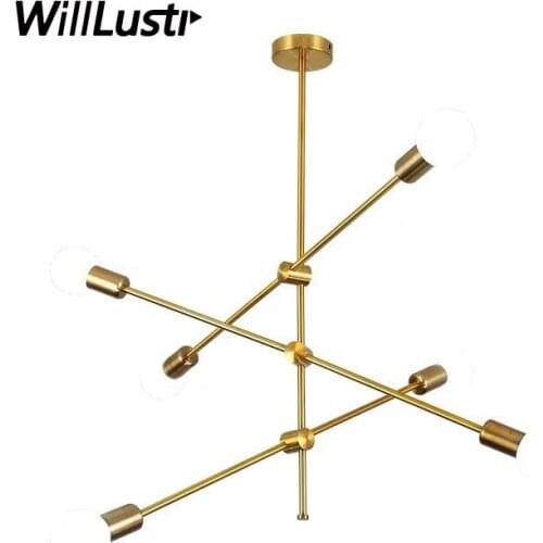 Modern Iron Pendant Lamp Minimalist Geometric Line Hotel Restaurant Living Dinning Bedroom Creative Branch Suspension Lighting