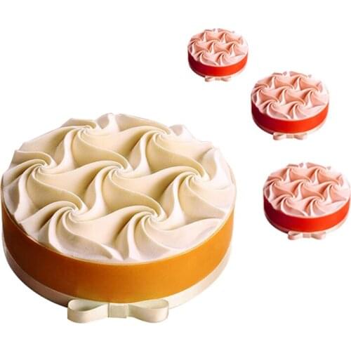 Spiral Flower Shaped Mousse Mold Silicone Cake Mold Chocolate Dessert Baking Pan Chiffon Cake Decorating Tools