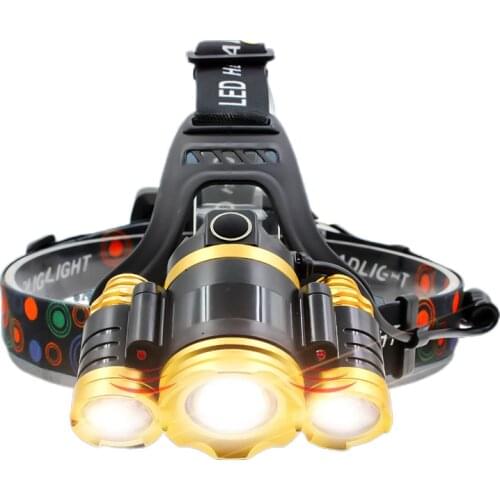 LED headlight glare lithium rechargeable flashlight bright zoom shot and a head-mounted night fishing lamp hernia