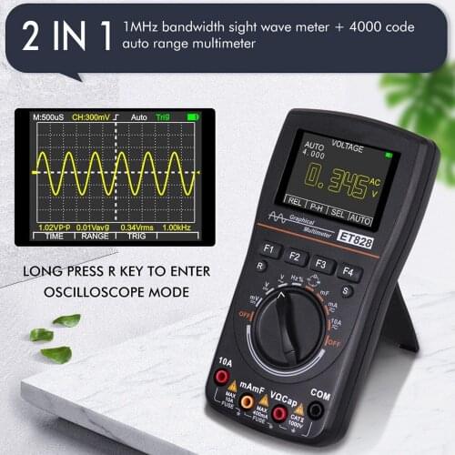ET828 Intelligent Oscilloscope 2 In 1 Digital Multimeter Oscilloscope 2.4 Inches Screen 2.5Msps Sampling Rate Electronic Test