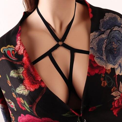 Women Fetish Wear Gothic Body Cage Sexy Body Harness Bondage Harness Belt Black Harajuku Rave Harness Cage Bra