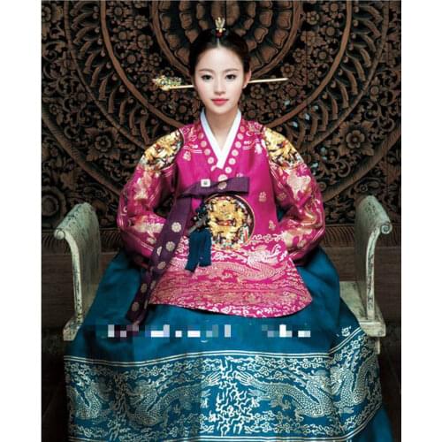 Women Korean Hanbok Elegant Traditional Asian Ethnic Palace Korean Fashion Style Hanbok Folk Stage Dance Costume
