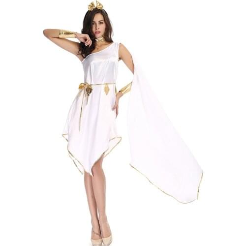 Ancient Greek Goddess Costume Halloween Sexy Roman Princesses Cosplay Women Fancy Dress