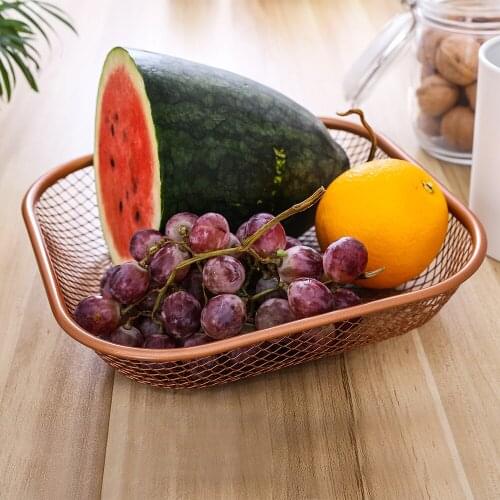 2020 Nordic Home Kitchen Metal Wire Fruit Bread Basket Storage Container Organizer