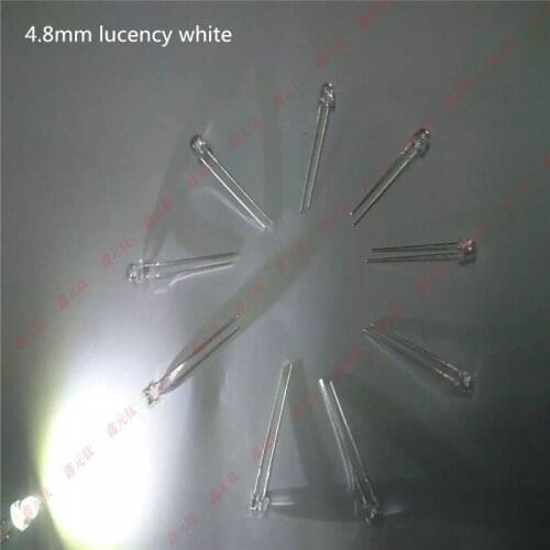 4.8mm white red yellow blue green warm white pink orange purple RGB fast slow Large luminous Angle Highlighting light 100pcs/lot