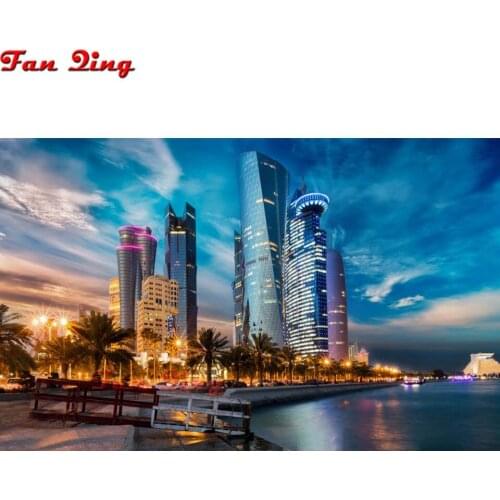 DIY Diamond Embroidery 5D Diamond Painting Cross Stitch skyscrapers of Dubai Full Square Rhinestones Mosaic