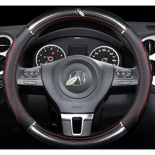 Car Carbon Fiber Leather Steering Wheel Covers Interior Accessories 38cm for Acura ILX RLX ZDX TLX MDX RDX TL RL CDX Car Styling