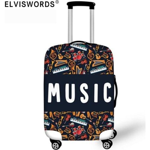 ELVISWORDS Luggage Protective Cover Music Piano Print Travel Accessories for 18-30 Inch Suitcase Cover Dustproof Bags Fashion