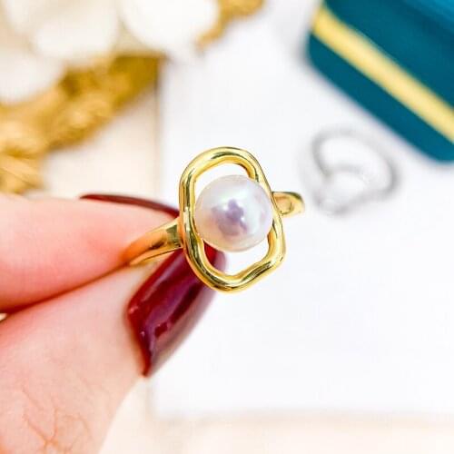 Women DIY Rings Findings Fashion Rings Components For 7-8mm Beads Handmade Jewelry Making
