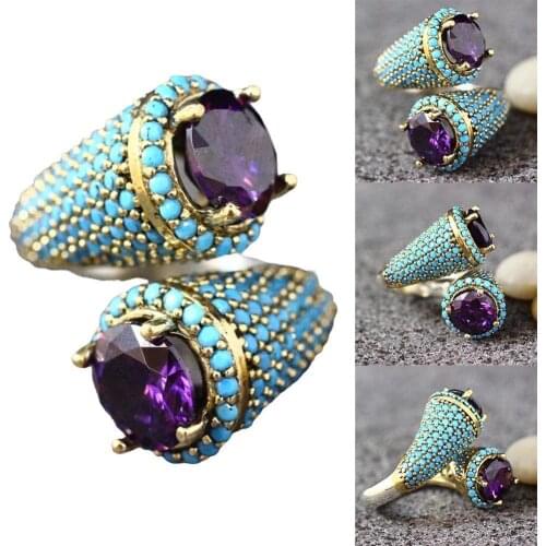 Unique Retro Fashion Womens Ring Exquisite Engagement Jewelry Wedding Anniversary Ring Exquisite C6S3