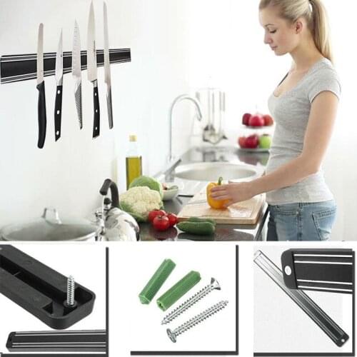 New Black Display Strip Wall Mount Kitchen Accessories Storage Easy Install Magnetic Knife Racks Magnetic Knife Holder