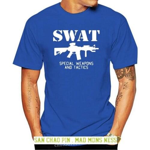 2018 Fashion Round Neck Clothes Swat Special Weapons And Tactics 100% Cotton Print Mens Summer Short Sleeve T Shirt Men