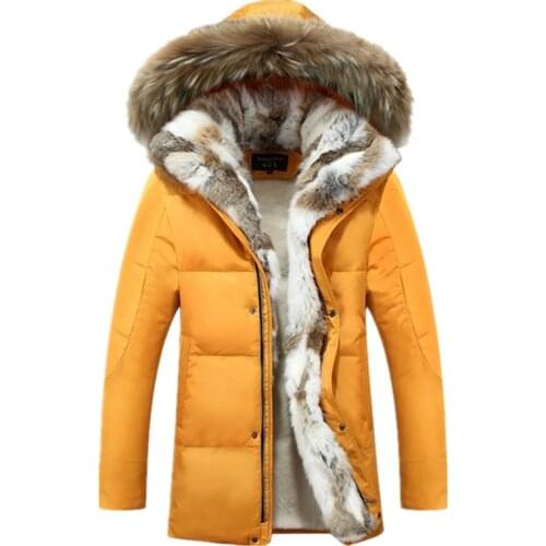 Mens winter jacket duck down parka homme thick fur liner down coat plus size 5XL waterproof warm campera hombre invierno WLF143