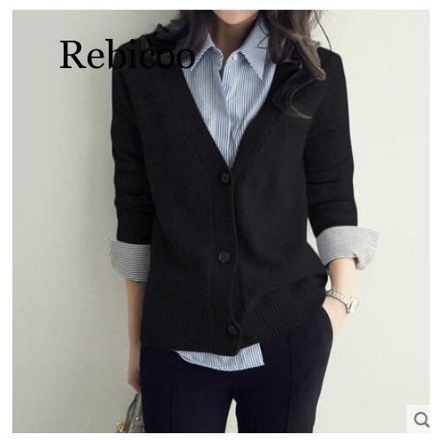 Soft Cashmere Cardigan Women Sweater Autumn Winter V-Neck Jacket Jumper Pull Femme Hiver Streetwear Casual Cardigan