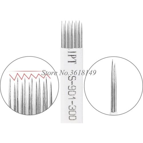 Wholesale 200pcs 12 Pin Microblading Needle Tebori Tattoo Blade Permanent Makeup Microblading Manual Pen 3D Embroidery Eyebrow
