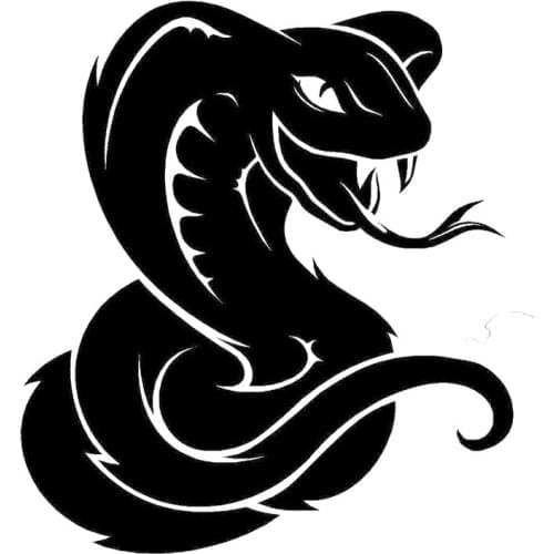 Snake King Decal Animal Sticker Motorcycle Fashion Window Decoration Personality Pvc Waterproof Decal Black/white, 14cm * 15cm