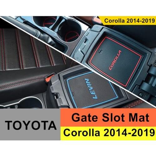 Non-Slip Gate Slot Mat Rubber Cup Holder Sticker for Toyota Corolla 2014 2015 2016 2017 2018 Gate Slot Pad Door Groove Mat