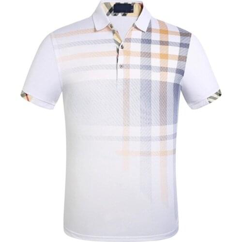 QNPQYX New Fashion Mens Polo Shirts Men Cotton Short Sleeve Lattice Shirt Sportspolo Jerseys Plus Size M- 3XL Camisa Polos