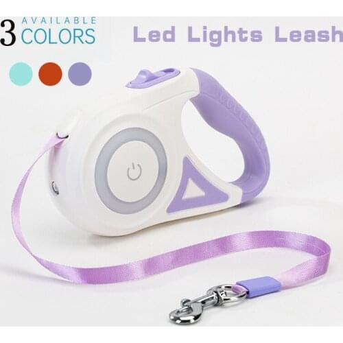 3/5m Luminous And Durable Dog Leash Automatic Retractable Nylon Running Traction For Dogs Cats And Dogs Mascotas Arnes Perro