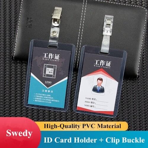 Plastic Clear PVC ID Card Badge Holder Work Exhibition ID Name Bag Case Waterproof Card Holders