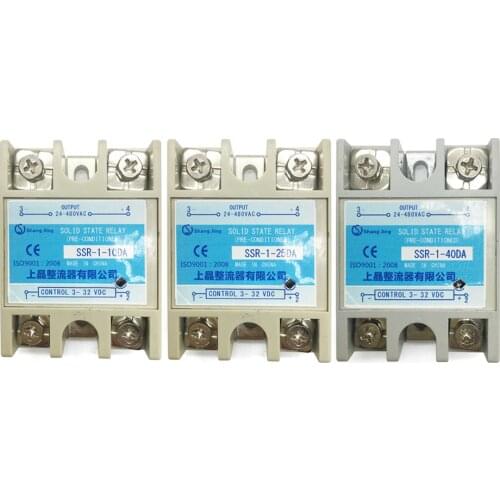 Good quality newly 10A 25A 40A DC control AC solid state relay SSR contactless switch function input 3~32VDC output 24~480VAC