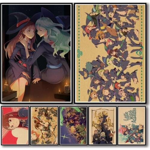 WTQ Retro Poster Little Witch Academia Canvas Painting Anime Posters Wall Decor Wall Art Picture for Living Room Decor Home Deco
