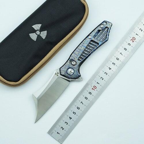 LEMIFSHE JR9409 Flipper folding knife M390 steel blade Titanium+CF handle outdoor camping hunting pocket kitchen fruit EDC tool