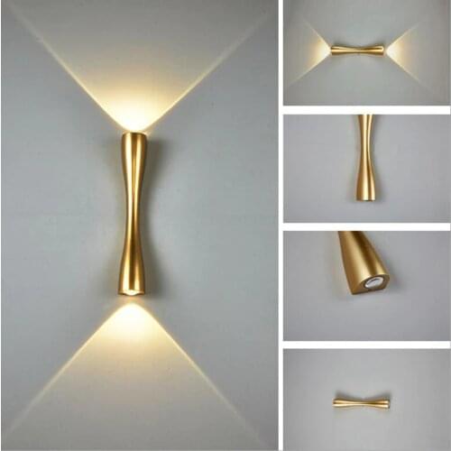 Modern minimalist LED wall lamp outdoor waterproof IP65 hotel aisle corridor door courtyard bedside stairs long horn wall lamp