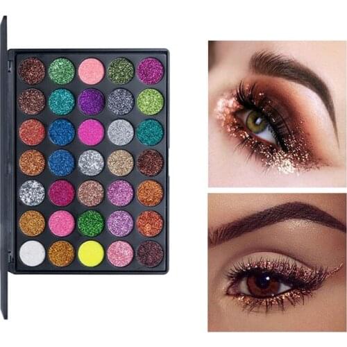 Eyeshadow Palette Sequin Eye Shadow Palette 35 Colors Glitter Highlighter Make Up Pigment Waterproof Party Eye Shadow Pallete