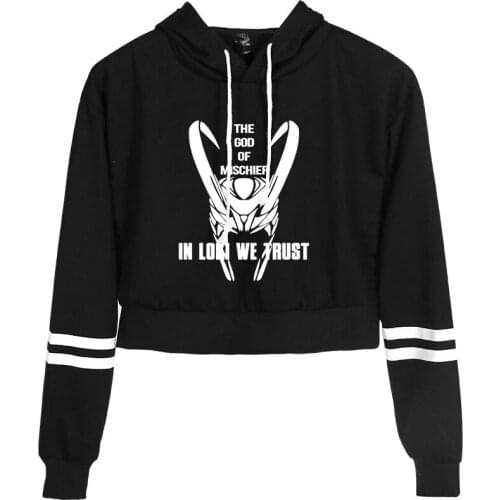 Thor LOKI Cool Navel Hoodies Sweatshirt Long Sleeve Women Sexy 2021 New Hoodies Streetwear Fashion Popular Y2K Girl Pullovers