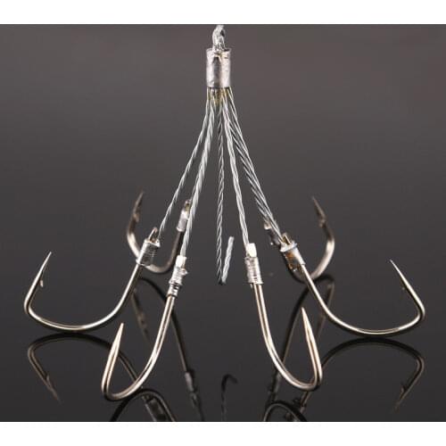 1pcs Fishing Hooks High Steel Carbon Treble Fishing Hook 5/6/8 Claw Jig Head Fishhook Crank Barbed Hook Fishing Tackle Tools