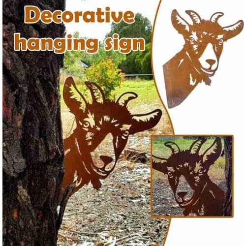 Garden Wrought Iron Decoration Metal Goat Pastoral Ornaments Animal Yard Art Statues Backyard Lawn Stakes Farm Grass Decor Gifts