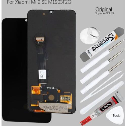 Original AMOLED Screen Replacement For Xiaomi Mi 9 SE M1903F2G LCD OLED Touch Screen Display Assembly with Fingerprint hole