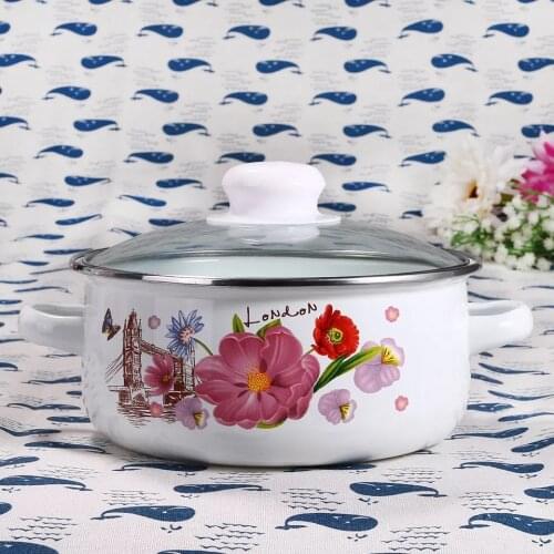 1pc Casserole 3000ml Enamel Oot Sauce Basin Kitchen Multi-purpose Nutrition Cookware Multicolour