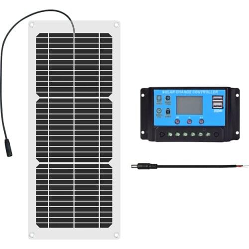 10W flexible Waterproof Solar Panel Module Battery Charger 10A 12V Controller Kits for Car/Truck/Motorcycle/Boat/Camping/Hiking