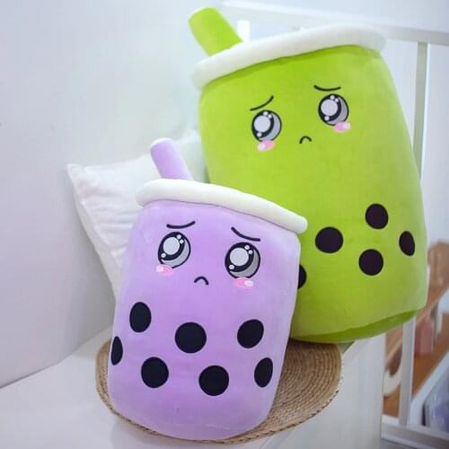25-70cm real-life matcha & taro bubble tea cup shaped pillow toys stuffed soft back cushion cartoon kids plush toys doll gift
