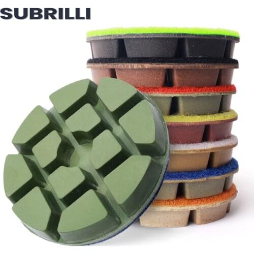 3" Diamond Floor Polishing Pads 3pcs/7pcs Renovate Grinding Sanding Disc For Concrete Terrazzo Marble Granite Stone