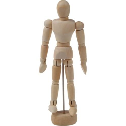 4.5 Inch Wooden Male Artist Manikin Jointed Mannequin Hand Blockhead Puppet (4.5inch)