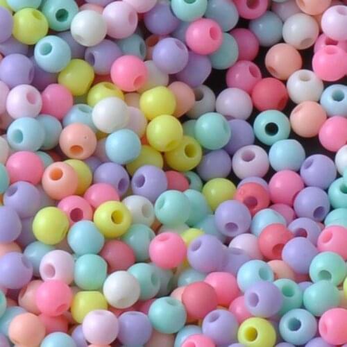 500pcs 4mm Mixed Candy Color Acrylic beads Spacer Ball Beads Fit Jewelry Handmade YKL0019-X