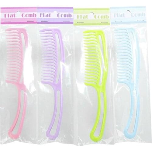 Anti-static Wave Wide Tooth Comb Hairdressing Detangler Comb Women Handle Grip Curly Hair Hairbrush Beauty Massage Combs