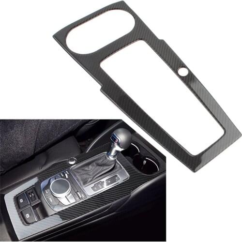 Carbon Fiber Car Accessories Center Console Gear Shift Panel Frame Cover For Audi A3 2014 2015 2016 2017 2018 2019 RHD