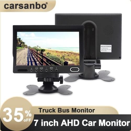 Carsanbo 7 inch AHD Car Monitor Player 2 Way Automatically switch PAL/NTSC monitor Reverse Rearview Camera DVD Security Monitor