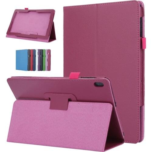 Lychee Pattern Case For Lenovo Tab M10 TB-X605F/L TB-X505F/L 10.1" Stand Cover For Lenovo Tab P10 TB-X705F/L