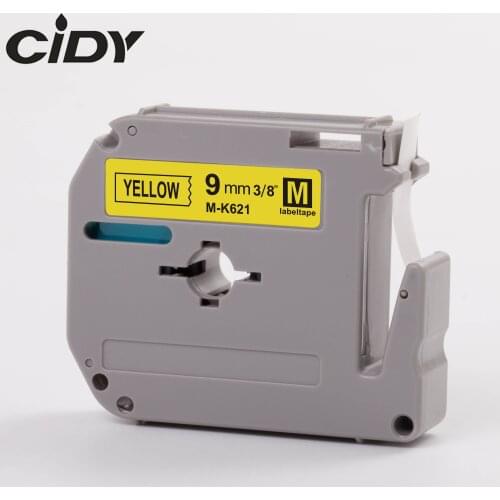 CIDY Compatible brother M-K621 MK621 MK 621 MK-621 black on yellow 9mm laminated strong adhesive label tapes for PT-80 PT-70
